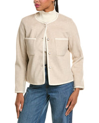 Pascale La Mode Elegant Patch Pocket Wool-Blend Overcoat