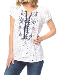 Tolani Tolani Eyelet Top