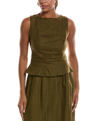 Seraphina Seraphina Linen-Blend Blouson Vest
