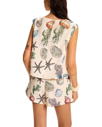 Anette Anette Linen-Blend Top & Short Set