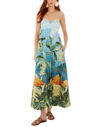 AMINA GLAM Amina Glam Linen-Blend Maxi Dress