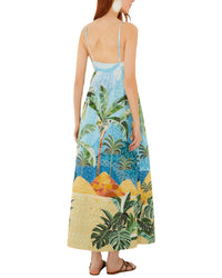 AMINA GLAM Amina Glam Linen-Blend Maxi Dress