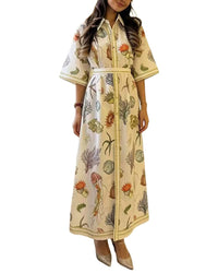AMINA GLAM Amina Glam Linen-Blend Maxi Dress