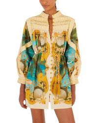 AMINA GLAM Amina Glam Linen-Blend Mini Dress