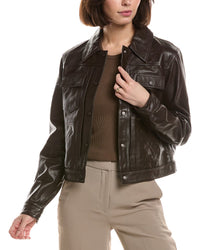 Reiss Reiss Lia Leather Trucker Jacket