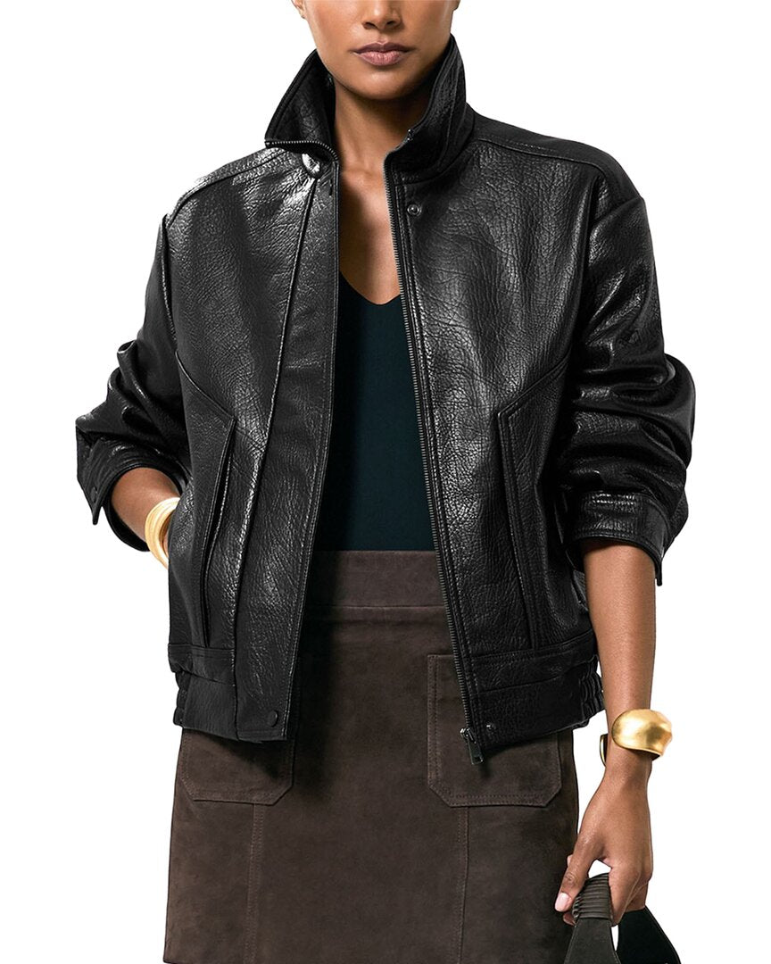 Reiss Reiss Kiara Leather Jacket