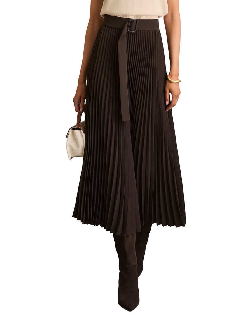 Reiss Ava Pleated Belted Midi Skirt