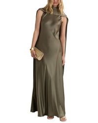 Reiss Reiss Fae Satin Cape Maxi Dress