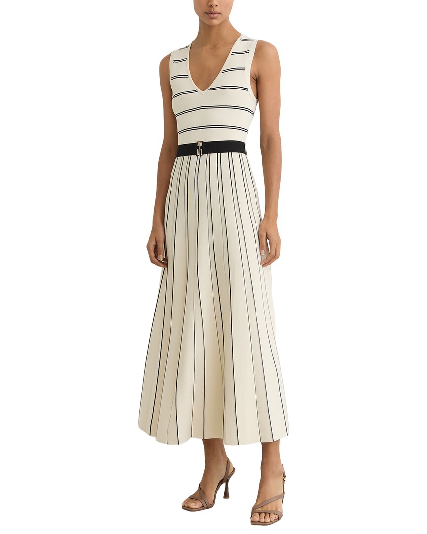 Reiss Reiss Mallory Sleeveless Stripe Knitted Midi Dress