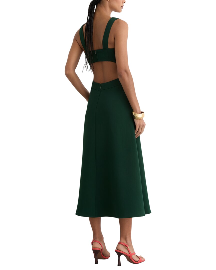 Reiss Reiss Dina Waisted Cut Out Twill Midi Dress