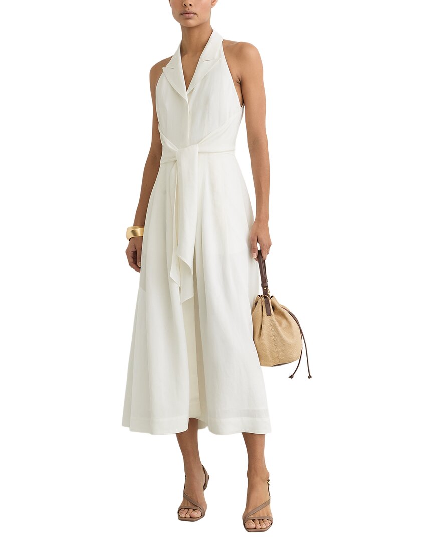 Reiss Reiss Tor Sleeveless Tie Front Linen-Blend Midi Dress
