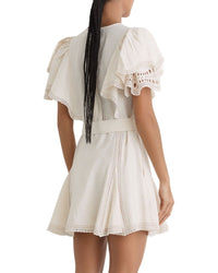 Reiss Reiss Opal Broderie Anglaise Belted Linen-Blend Flippy Dress