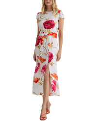 Reiss Reiss Lyra Floral Print Belted Midi Dress