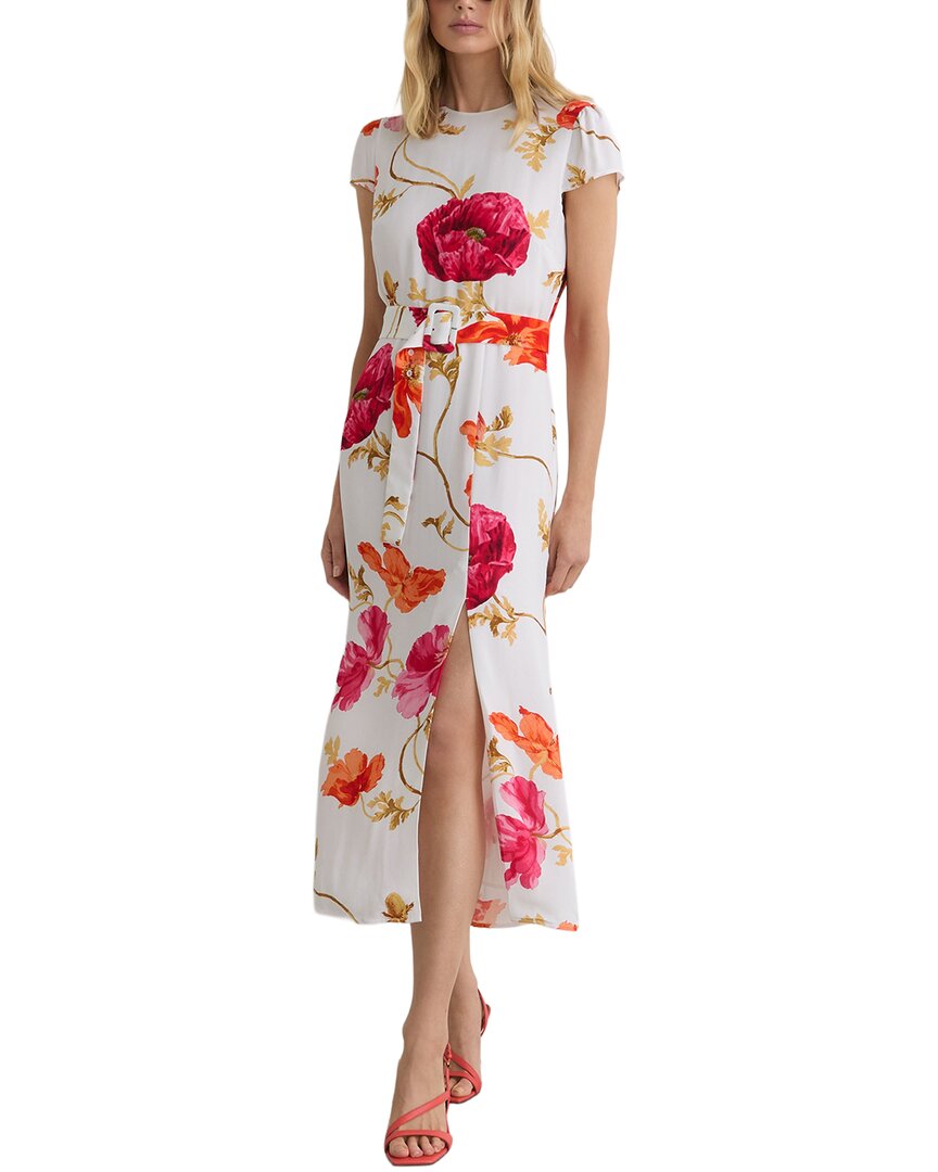 Reiss Reiss Lyra Floral Print Belted Midi Dress
