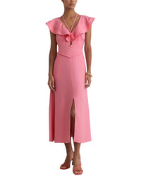Reiss Reiss Giselle Ruffle Tie Neck Keyhole Midi Dress