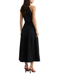 Reiss Reiss Tor Halter Neck Belted Linen-Blend Midi Dress