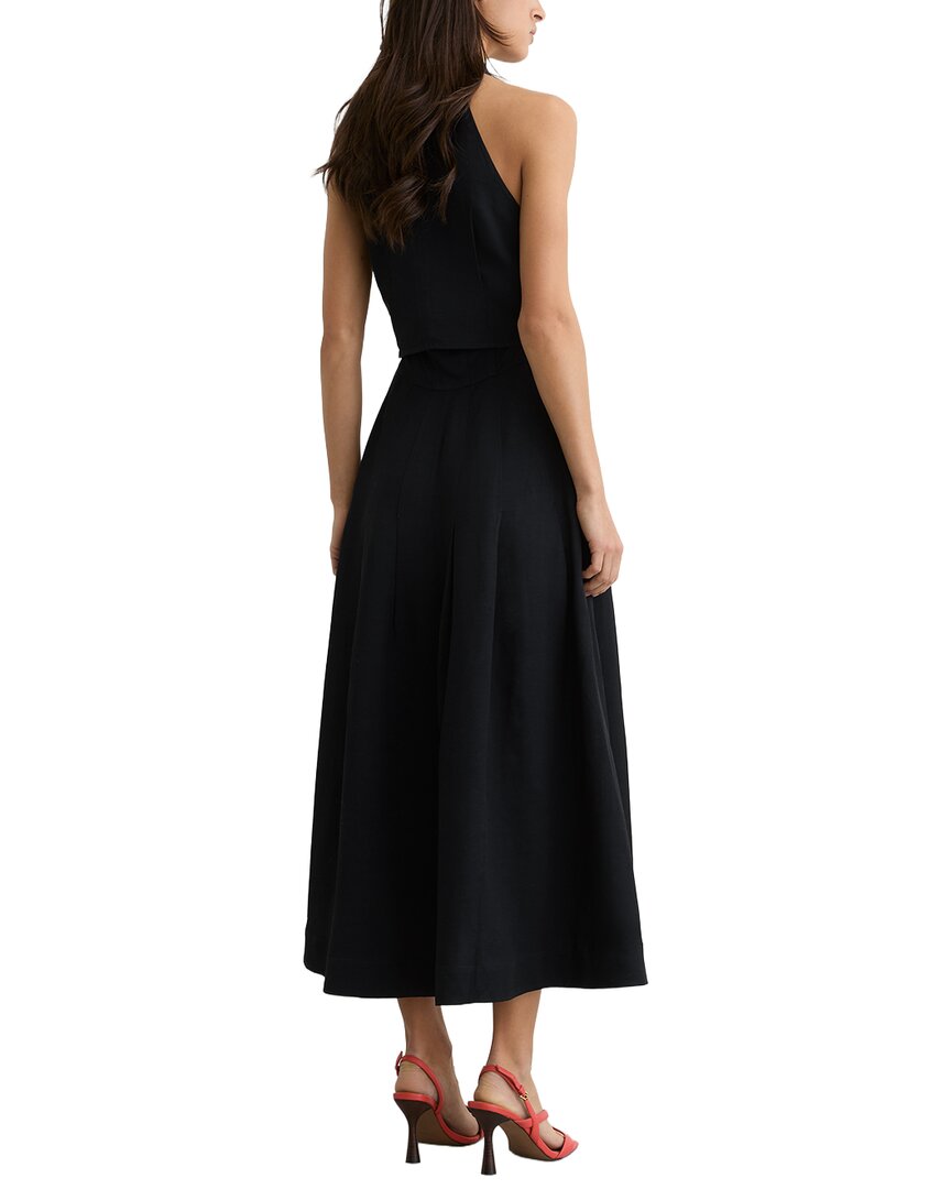 Reiss Reiss Tor Halter Neck Belted Linen-Blend Midi Dress