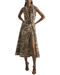Reiss Reiss Concordia Atelier Animal Print Tailored Dress