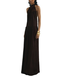 Reiss Reiss Luna Atelier Chiffon Draped Halter Neck Maxi Dress