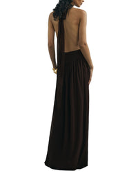 Reiss Reiss Luna Atelier Chiffon Draped Halter Neck Maxi Dress