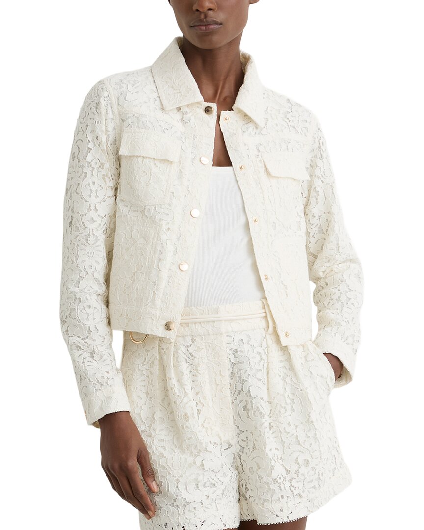 Reiss Reiss Lori Collared Lace Press Stud Jacket