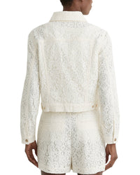 Reiss Reiss Lori Collared Lace Press Stud Jacket