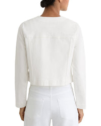 Reiss Reiss Medora Collarless Cropped Denim Jacket