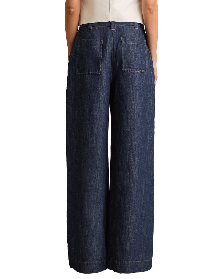 Reiss Ashby Linen-Blend Wide Leg Trouser