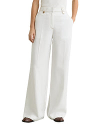 Reiss Reiss Kaia Lyocell Topstitched Wide Leg Trouser