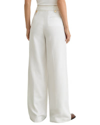 Reiss Reiss Kaia Lyocell Topstitched Wide Leg Trouser