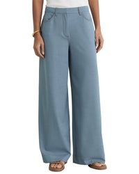 Reiss Charlotte Denim Look Wide Leg Trouser