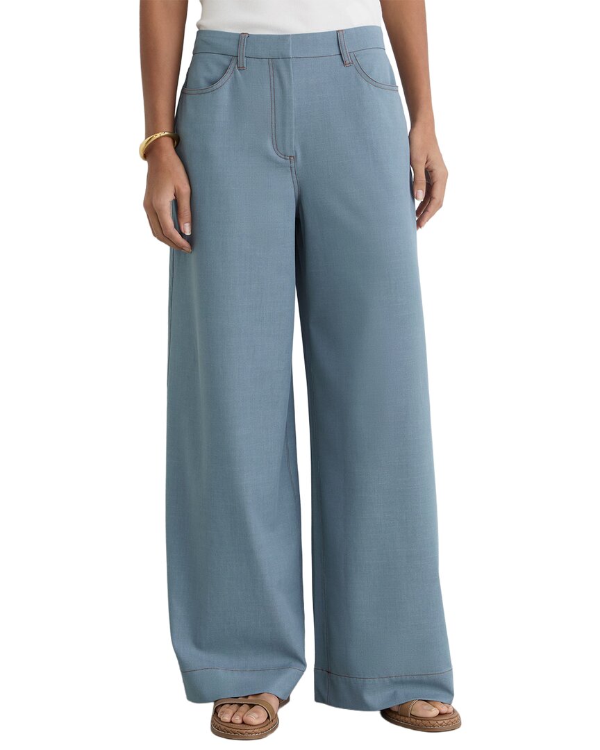 Reiss Charlotte Denim Look Wide Leg Trouser