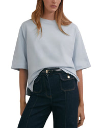 Reiss Reiss Lara Ribbed Neck Oversized T Shirt