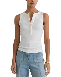 Reiss Reiss Rita Stretch Ribbed Henley Vest