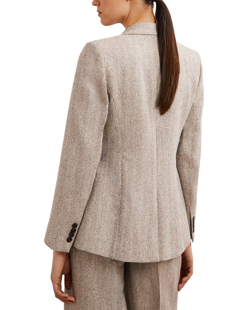 Reiss Reiss Isla Single Breasted Textured Blazer