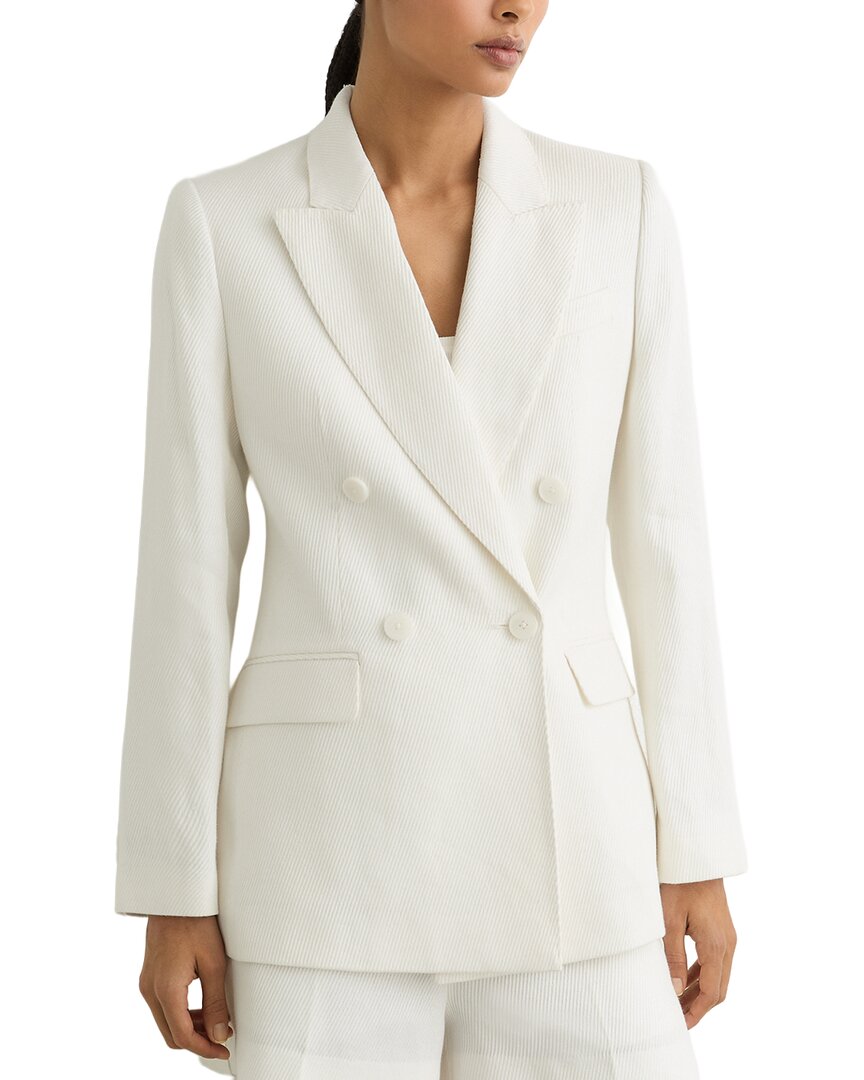 Reiss Reiss Alyx Linen-Blend Double Breasted Suit Jacket