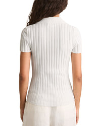 Reiss Reiss Poppy Lace Up Rib Knit Top