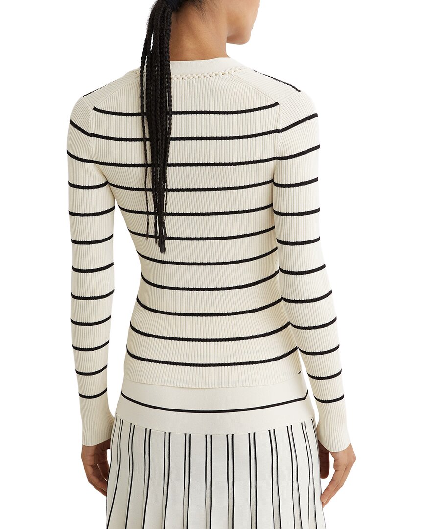 Reiss Reiss Lauralee Stripe Craft Stitch Rib Knit Top