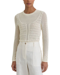 Reiss Reiss Bella Pointelle Knit Long Sleeve Top