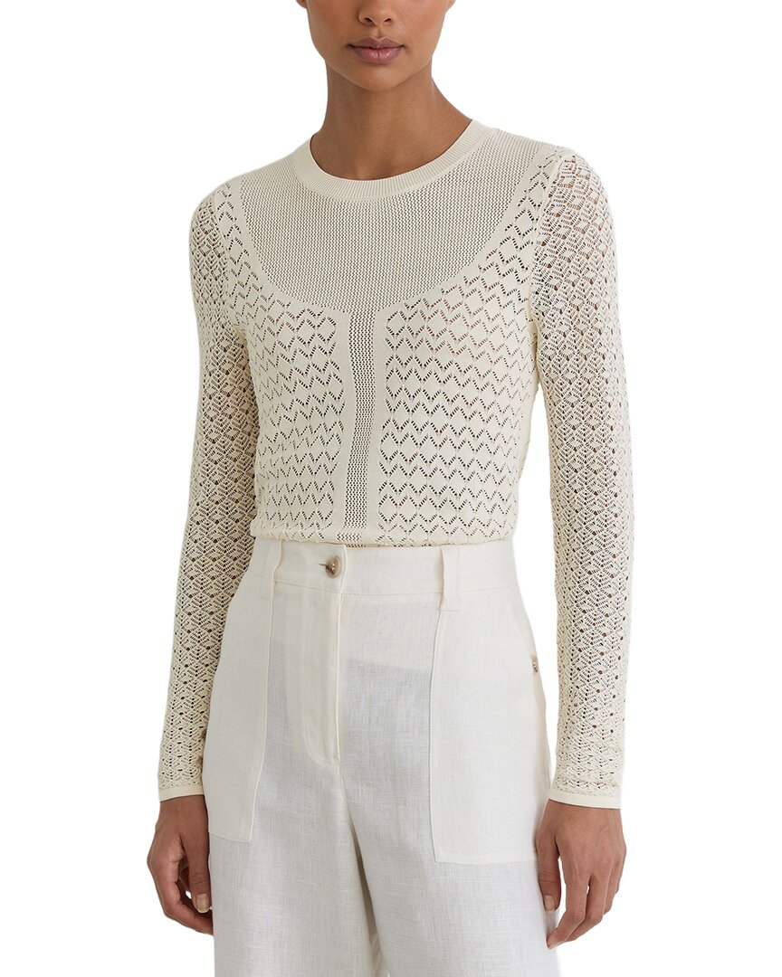 Reiss Reiss Bella Pointelle Knit Long Sleeve Top