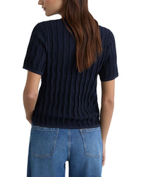 Reiss Audrey Stitch Detail Short Sleeve Knitted Shirt