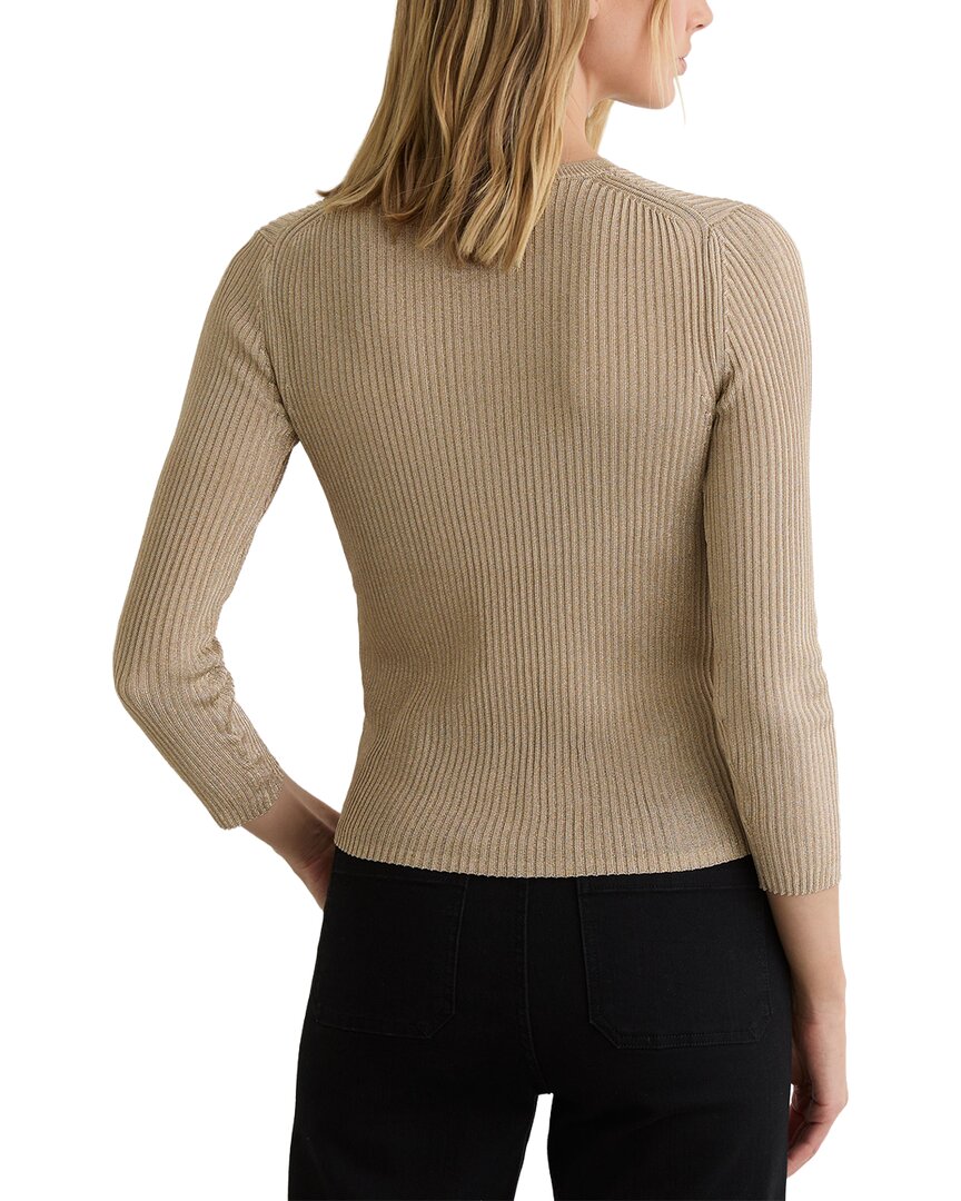 Reiss Reiss Milo Metallic Rib Knit Cardigan