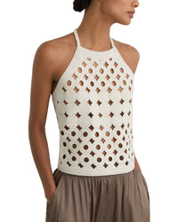Reiss Reiss Celia Cut Out Knitted Halter Neck Top