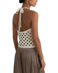 Reiss Reiss Celia Cut Out Knitted Halter Neck Top