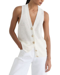 Reiss Reiss Robin Linen Button Through Knitted Waistcoat
