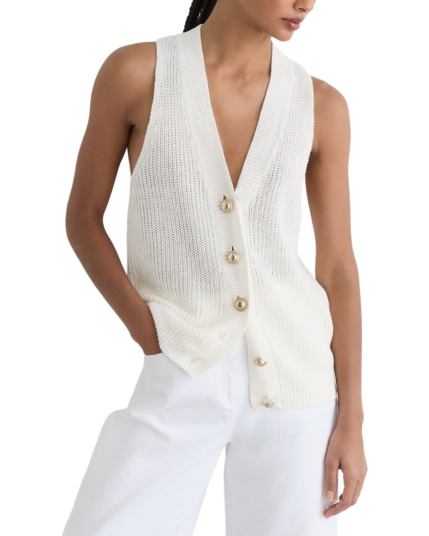 Reiss Reiss Robin Linen Button Through Knitted Waistcoat