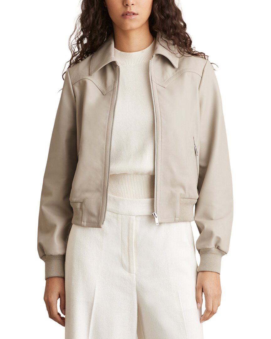 Reiss Reiss Jasmine Leather Bomber Jacket