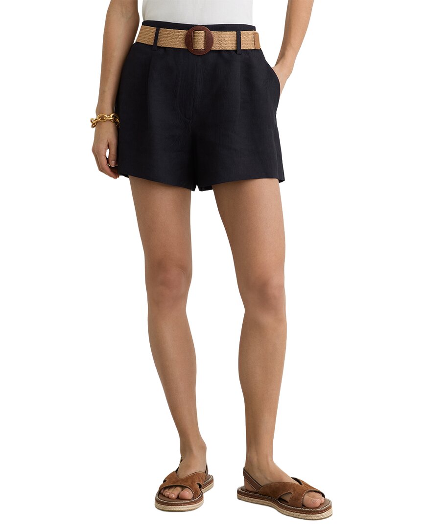 Reiss Reiss Matilda Jacquard Belted Linen-Blend Short
