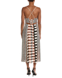 Reiss Reiss Georgie Chevron Stripe Ruched Midi Dress