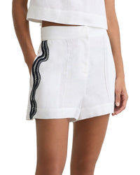 Reiss Reiss Felicity Linen Scallop Trim Short